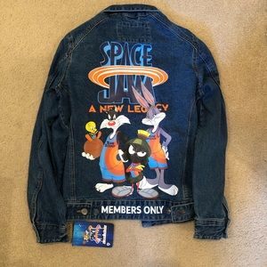 Space Jam Denim Jacket Members Only Looney Tunes